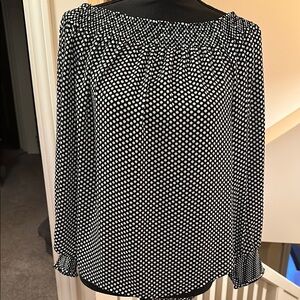 Express Black and White Polka Dot Blouse